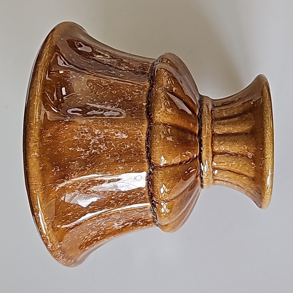 Vintage Ceramic Brown Haeger with White Paint Splatter Pedestal Planter Pot